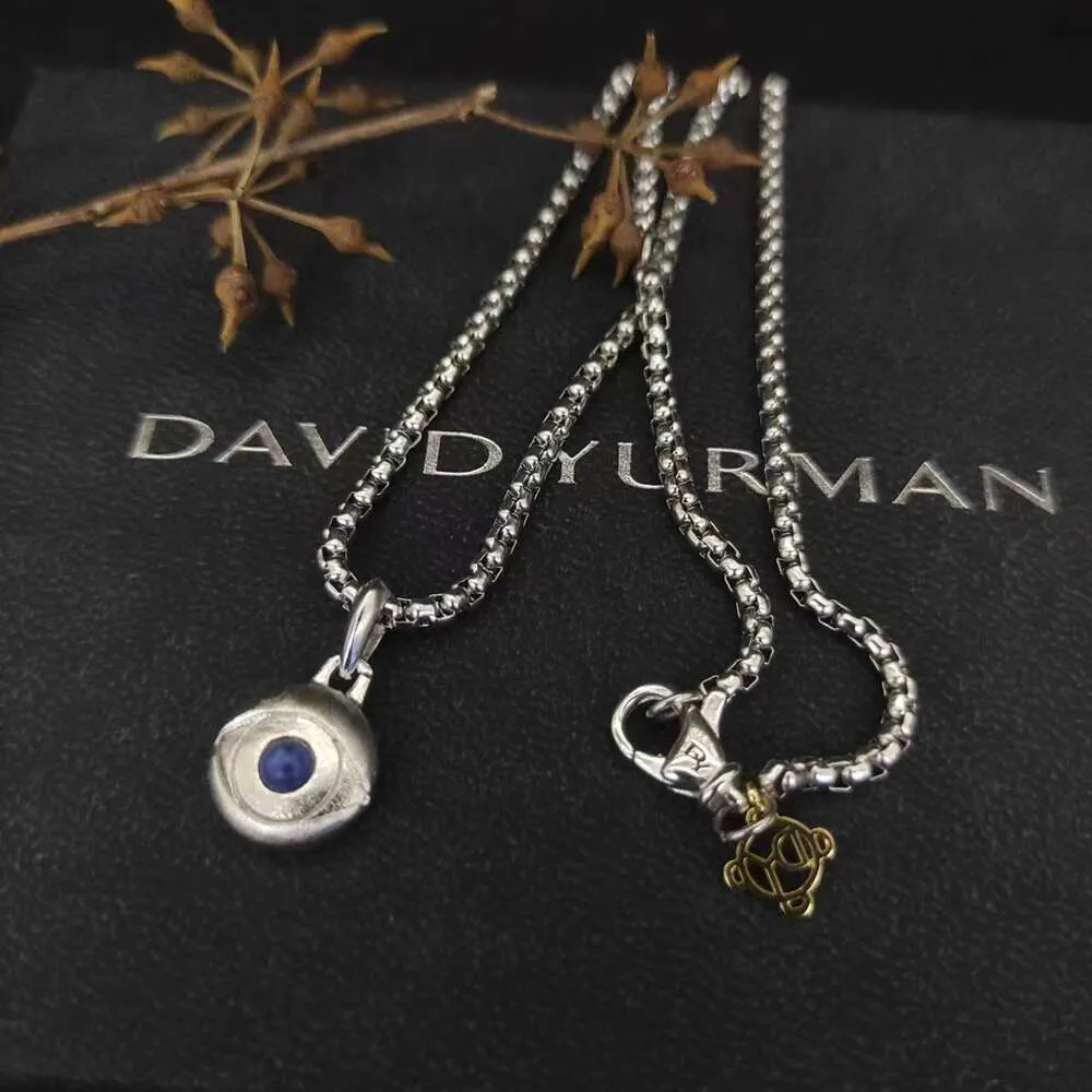 Collier de bijoux de marque à la mode, collier de luxe, amulette du mauvais œil en argent Sterling avec Lapis