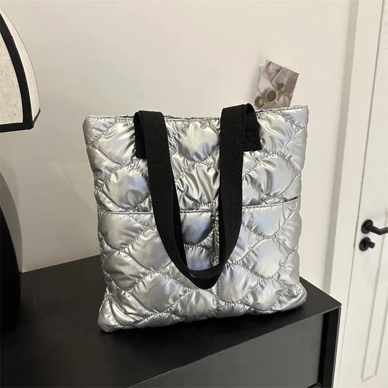 Sacs de soirée Marque Designer Cuir Verni Plaid Matelassé Rembourrage Sac À Bandoulière Femme Casual Bandoulière Grande Capacité Sac À Main