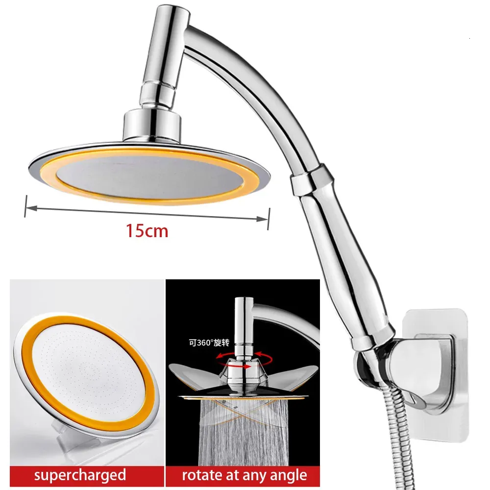 6 Polegada de alta pressão 360 ajustável grande redondo grande chuva pulverizador banheiro mão chuveiro acessórios torneira spa 240122