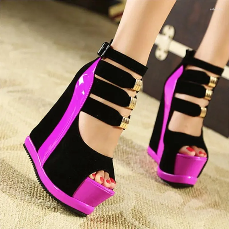 Sandaler Summer Fashion High Heel Woman Shoes Casual Tjock Sole Sexig utsökta Pink Women's Modern Dancing Party Ladies Pumps