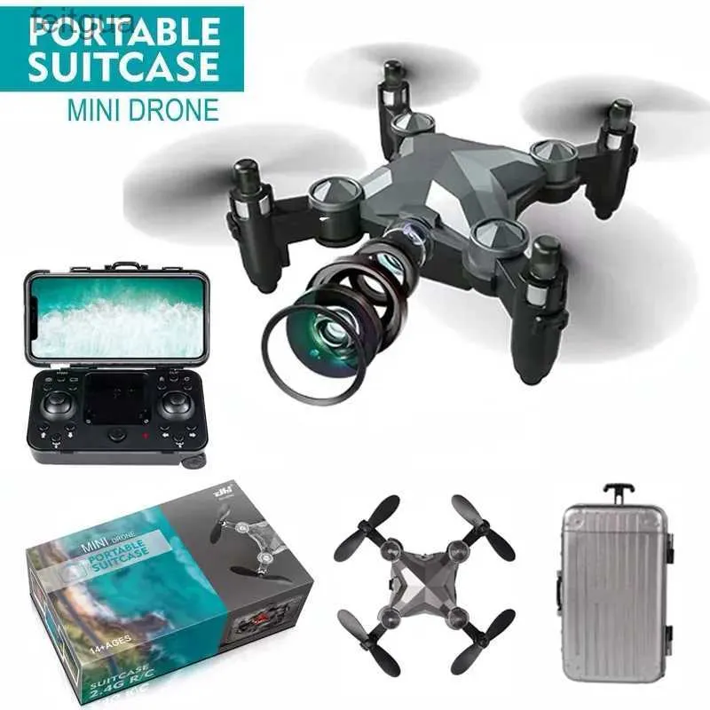 Drönare Suitcase Model Aircraft Four-Axis obemannad flygfotografering Big Childrens Toys Drones Remote Control Mini Drone YQ240211