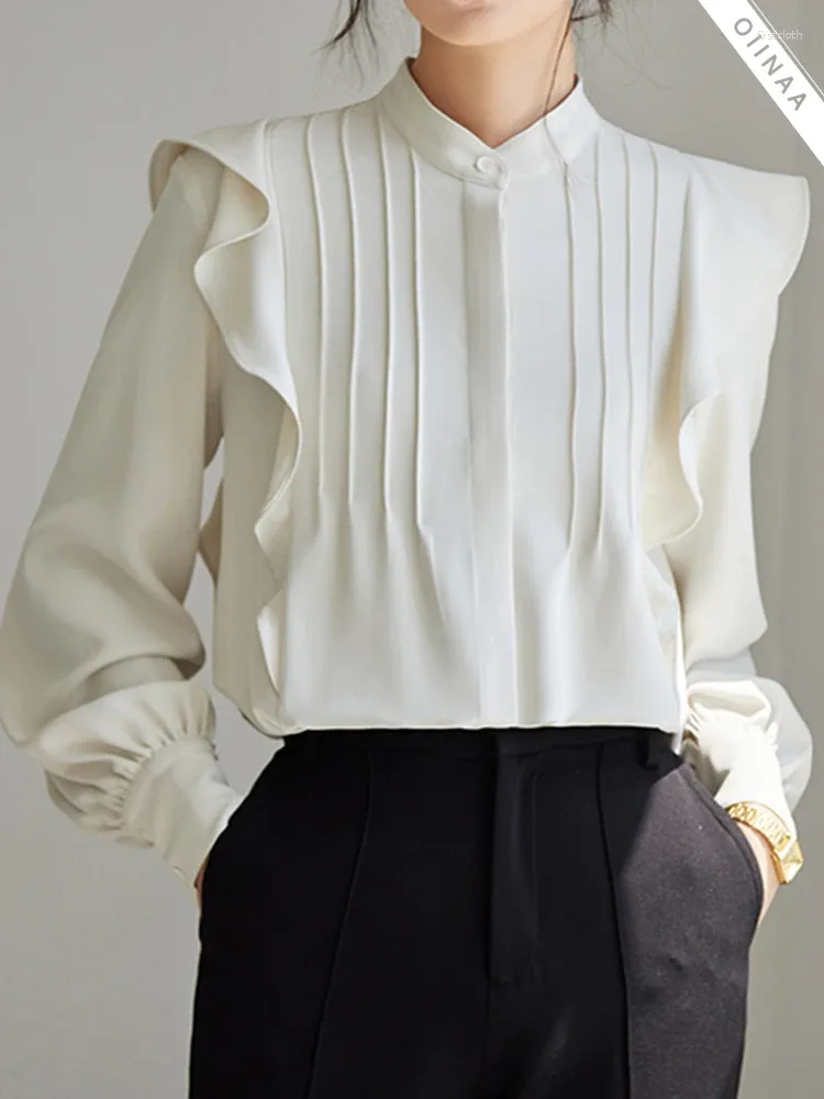 Blouses de femmes chemises oiinaa pour femmes Tops blanc chic designer ébouriant élégant chemisier décontracté confortable