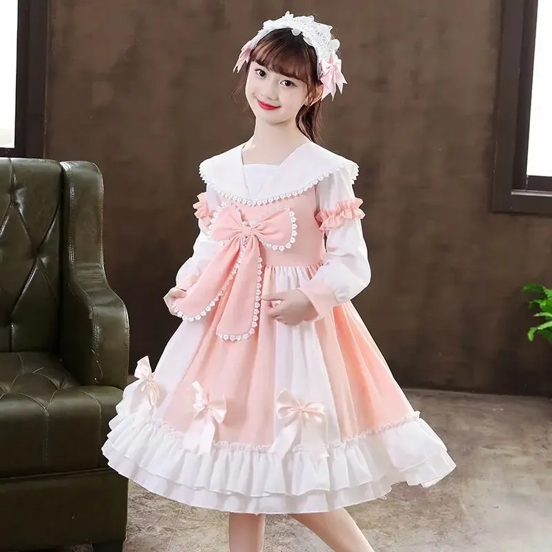 Children's Princess 2024 Summer and Autumn Clothes Girls Lolita Dress Girl Fashionable Skirt 240126