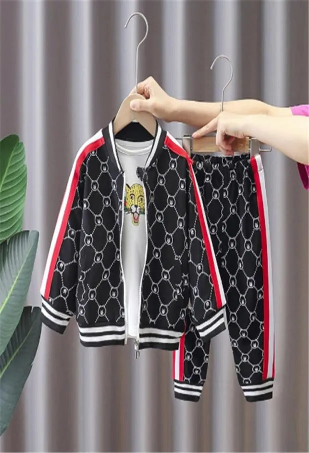 소년 소녀 옷 세트 봄 가을 어린이 패션 코트 Tshirts 바지 3pcs 트랙 슈트 1 ~ 5 년 유아용 전환 4072173