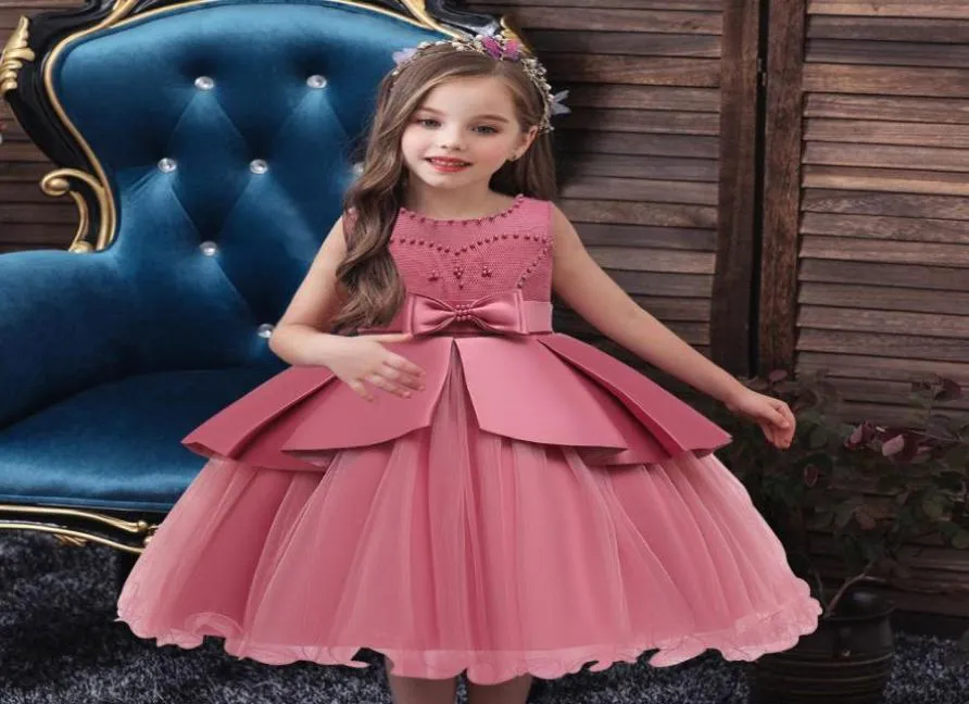 Children039s Day Robe perlée filles robe dentelle broderie princesse robe enfants vêtements enfants robes pour enfant en bas âge bébé Christ6960461