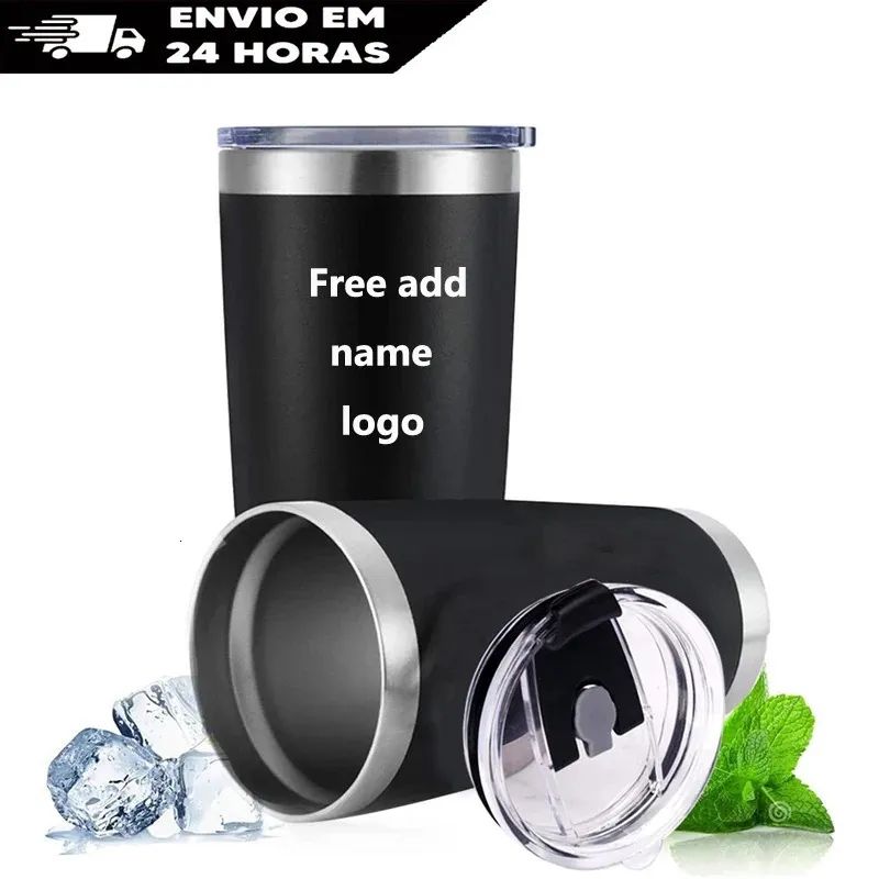 20OZ Custom Thermal Mug Beer Cups Stainless Steel Vacuum Insulated Tumbler Thermos With Lid Coffee Mug Water Bottle for Car 240129