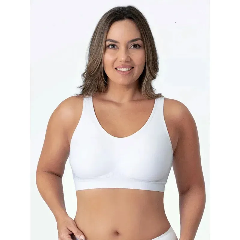 3st/Set Women Daily Comfort Wireless Shaper Bra Sexig ljus Silkedekoration Lingerie Kvinnlig avtagbar dyna underkläder S-4XL 240131