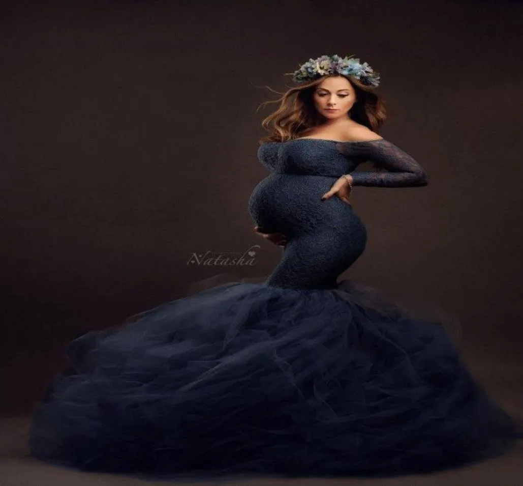 Maternity Pography Props Dresses Lace Mesh Long Pregnancy Dress For Pregnant Women Maxi Maternity Gown Po Shoots5736575