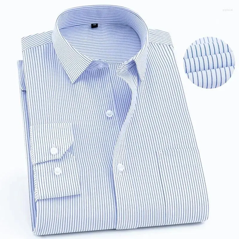 Men's Dress Shirts Plus Size Large Men Simple Style Turn Down Collar Long Sleeved Solid Twill/ Plain Business