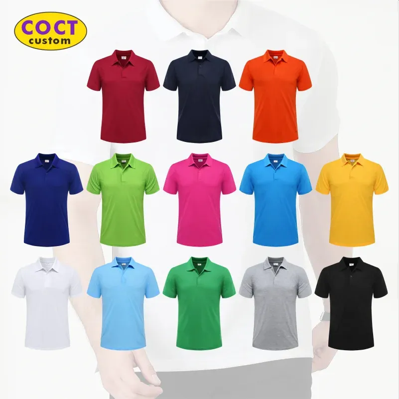 Letnie swobodne koszule z krótkim rękawem polo niestandardowe hafty drukowane spersonalizowane projektowanie mężczyzn i kobiety topy coct 240202