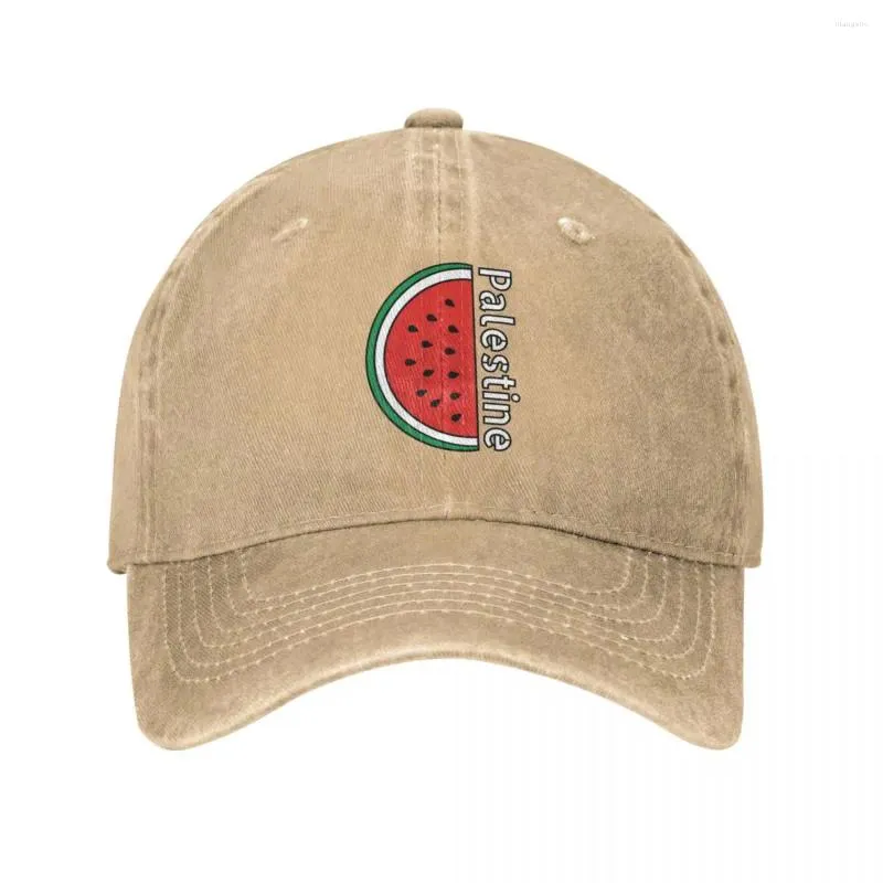 Ball Caps Retro Palästina Wassermelone Baseball Kappe Unisex Distressed Washed Snapback Hut Palästinensische Outdoor Sommer Hüte