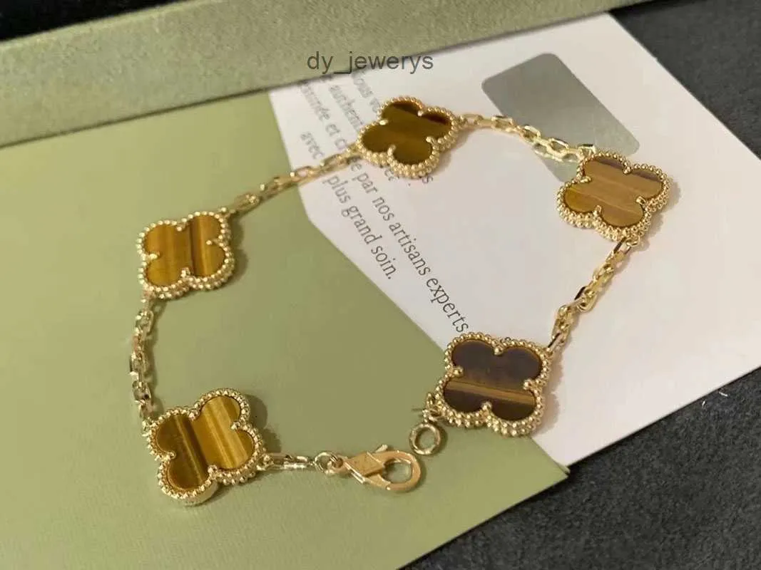 van four leaf clover bracelet charm bracelets brand clover luxury bracelet 18k gold love bangle shining crystal diamond party jewelry with box