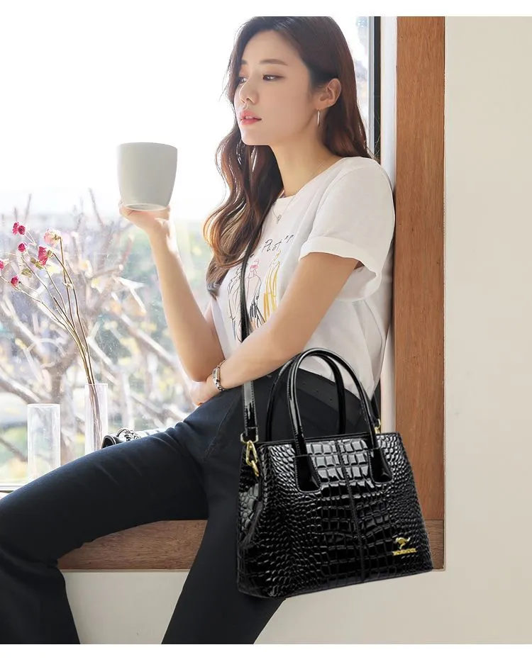 new Patent leather Women balck Shoulder Croosbody Bags Luxury Brand Designer Handbags Purses Female Messenger Bag 2024 Leisure Tote bag