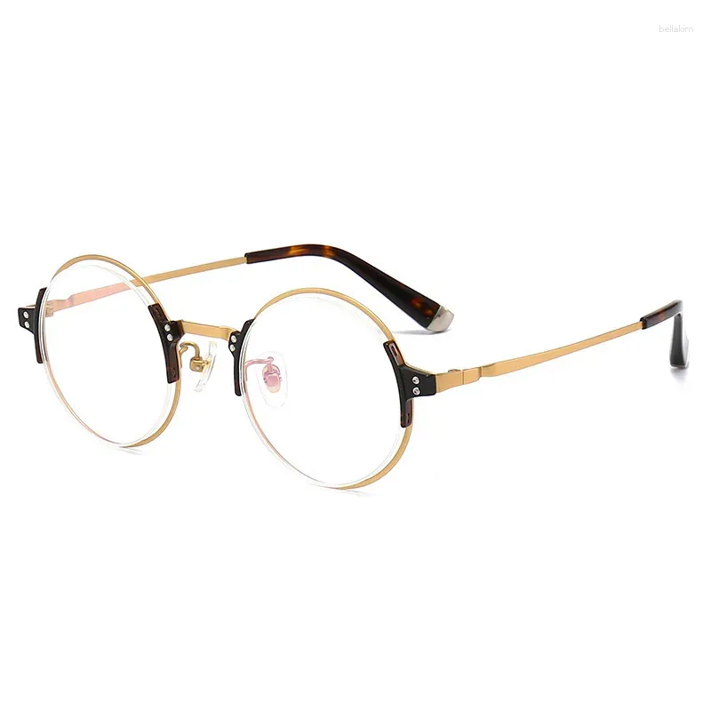 Lunettes de soleil Cadres Japon Ultra-léger Titanium Aceteta Lunettes Cadre Hommes Femmes Rétro Lunettes littéraires avec prescription optique