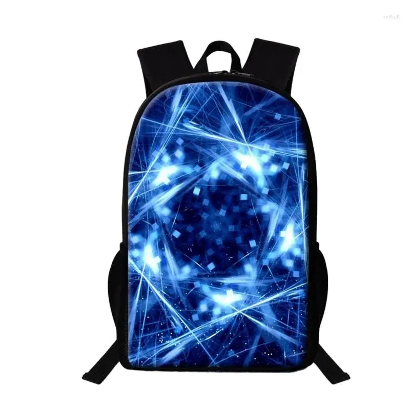 Backpack Abstract Blue Series School Bags For Girls Boys Teenagers Women Men Travel Backpacks Large Capacity Book Bag