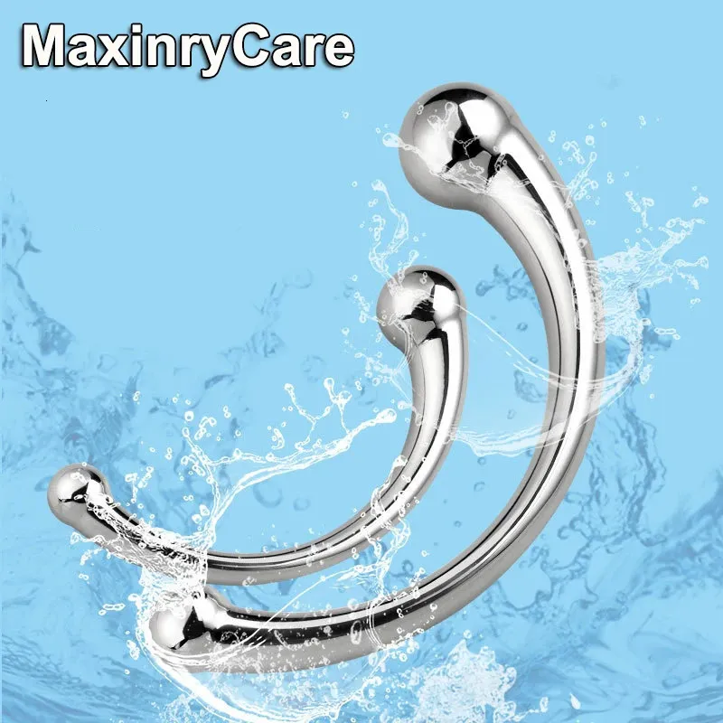 Double Ended Stainless Steel G Spot Wand Massage Stick Pure Metal Penis P-Spot Stimulator Anal Plug Dildo Sex Toy for Women Men 240126