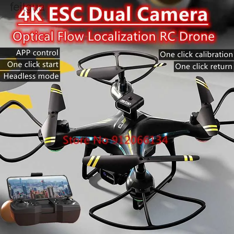Drones WIFI FPV 4K ESC Camera Optical Flow RC Drone 2.4G Intelligence Obstacle Avoidance APP Control Smart Hover Quadcopter YQ240211