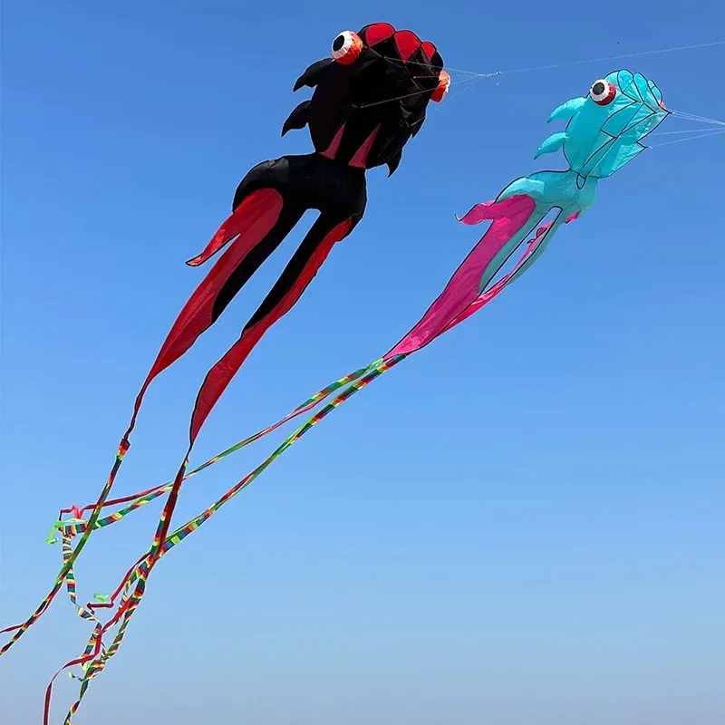 10M 3D Goldfish Soft Kite 3 Air Inlet Inflatable Nylon Large Beach Professional Kites Easy To Fly and Tear Proof Cometa Gigante 240127