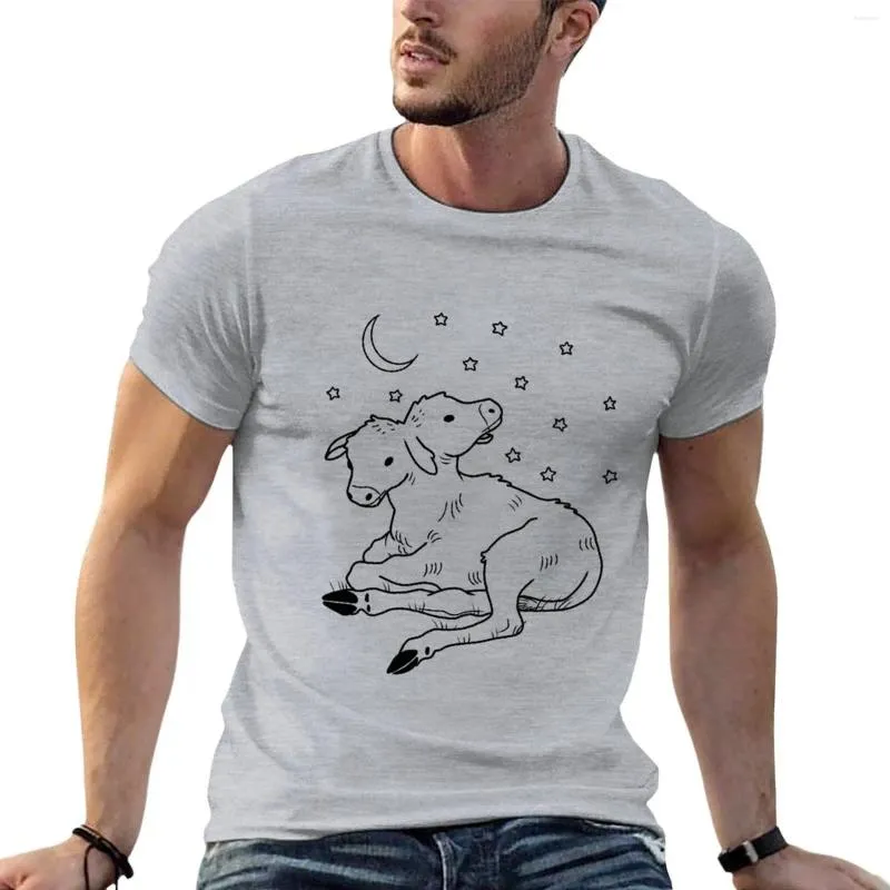 Męskie topy czołgowe dwa headed calf T-Shirt Sports Fan T-shirts Anime Summer Top Man Ubranie męskie bawełniane koszulki