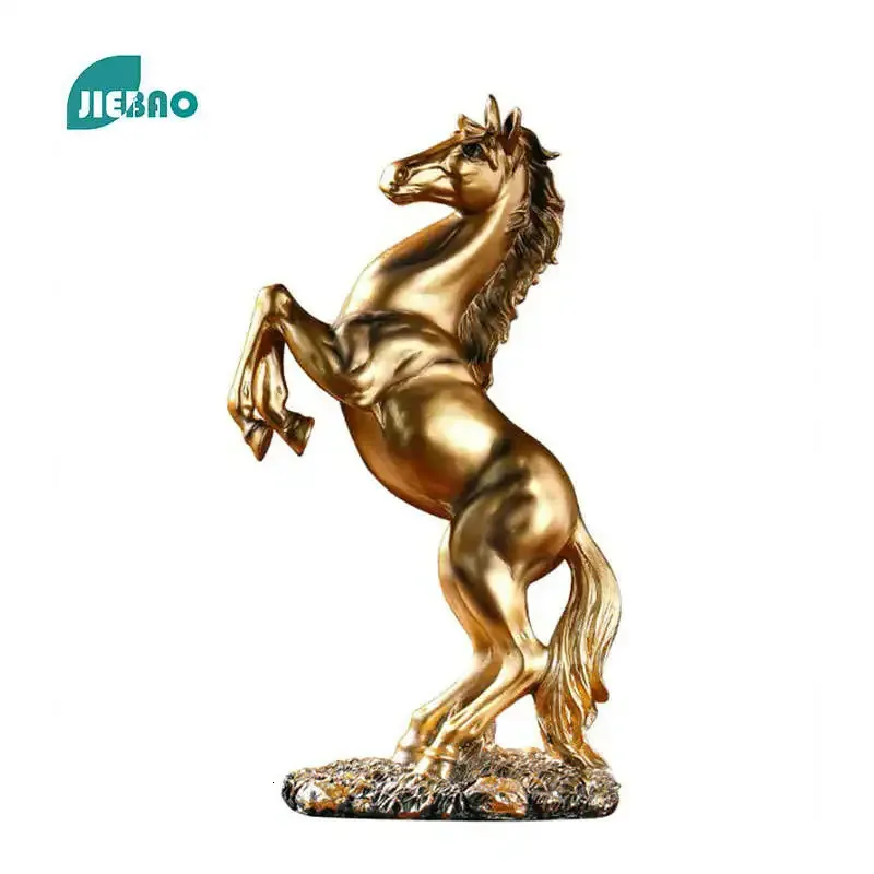Resin Statue Golden White Black Horse Figure Nordic Abstract Ornaments For Figurines For Interior Sculpture Room Home Decor 240202