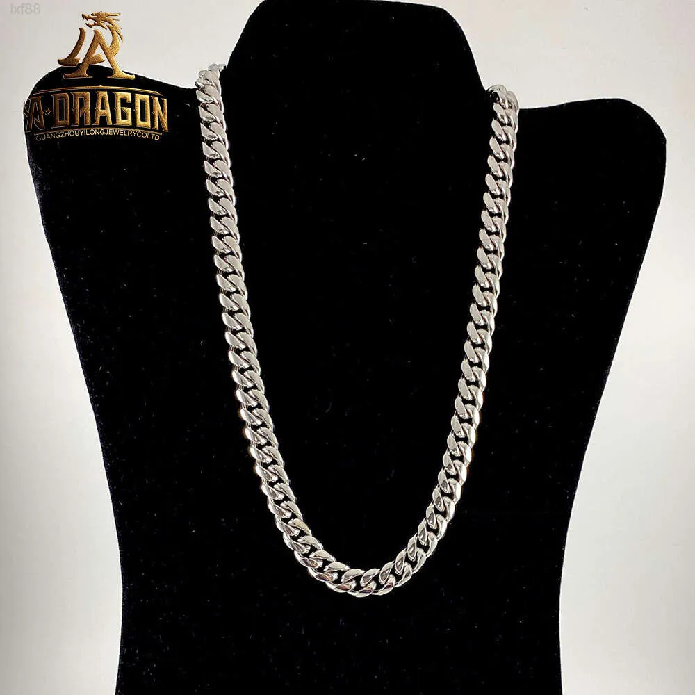 Anpassad VVS Moissanite Big Hip Hop Mens Rapper Diamond Chain Pendant Necklace Set Double Row Cuban Link Chain 15mm 18mm 19mm 20mm