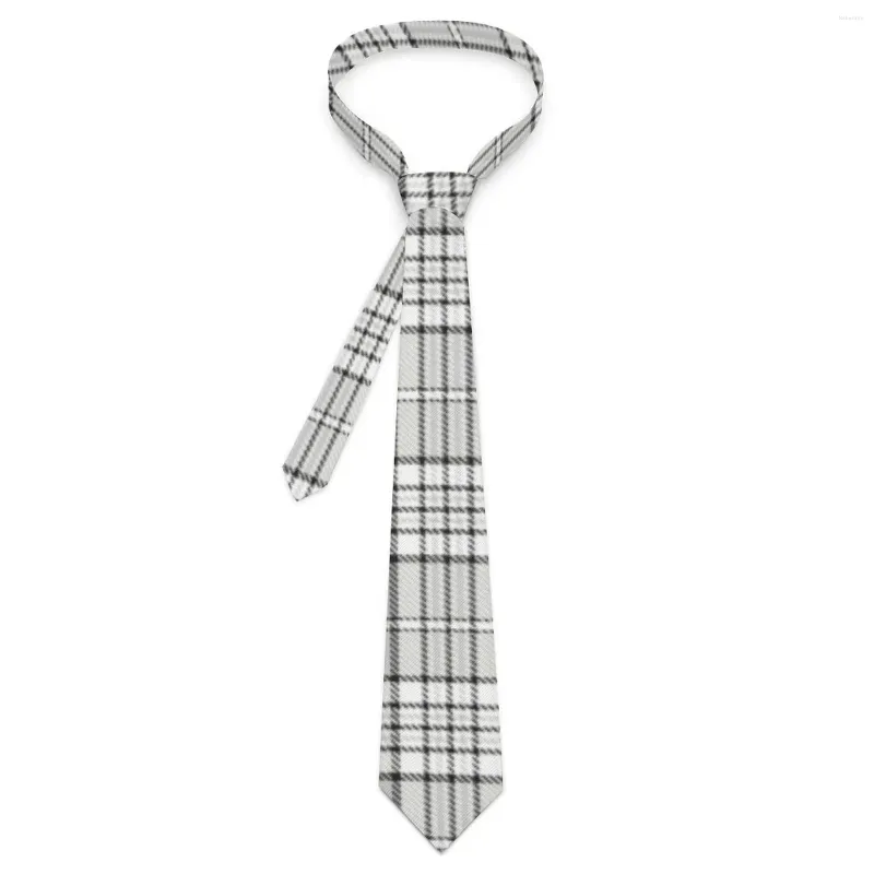 Bow Ties Trendy Grey Plaid Tie Vintage Lines Classic Elegant Neck For Men Daily Wear Party Collar Anpassade DIY -slipstillbehör