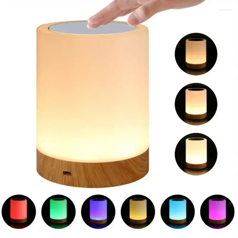 Veilleuses rechargeables LED tactile, petite veilleuse innovante pour Table de chevet, lampe d'allaitement, 6 couleurs réglables