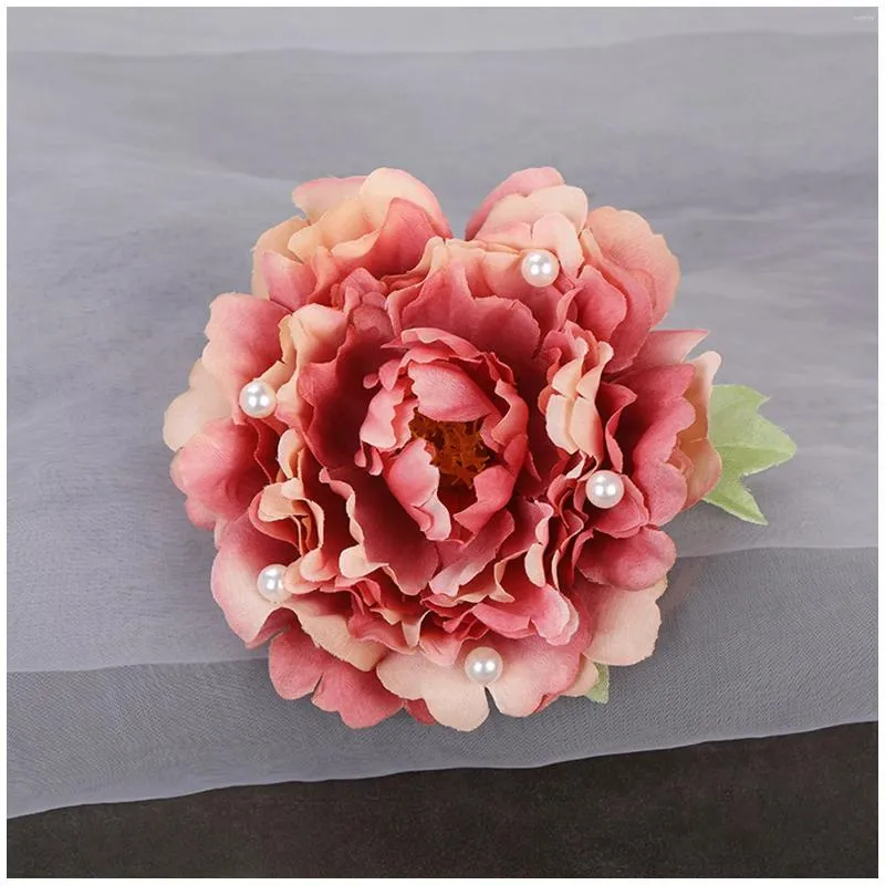 Hair Accessories Retro Edge Clips Hairpin Headdress Sweet Silk Flower Nonslip Beading Headwear For Gown Dress Hairstyle Making Tools