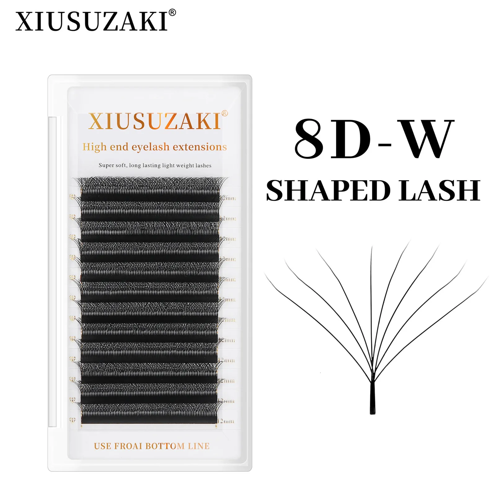 Xiusuzaki 8d W Shaped Bloom Automatiska blommande premade fläktar Eyelashes Natural Soft Light High Idividual Lashes 240130