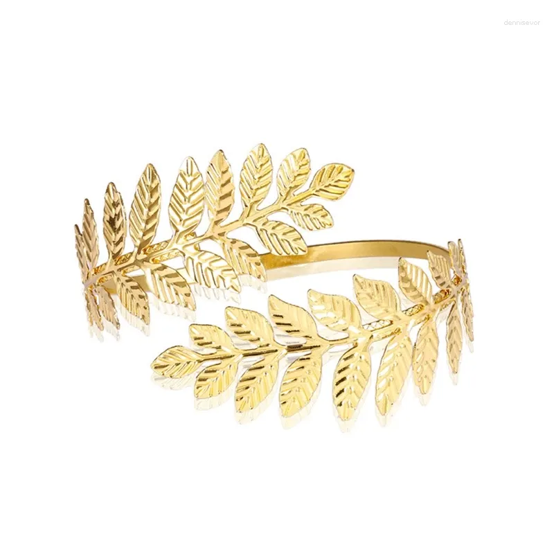 Bracelets de charme Feuille GoldSilver Couleur Personnalité Bras Ouvert Bague Bracelets Pour Femmes En Acier Inoxydable En Métal Réglable Performance Bracelet