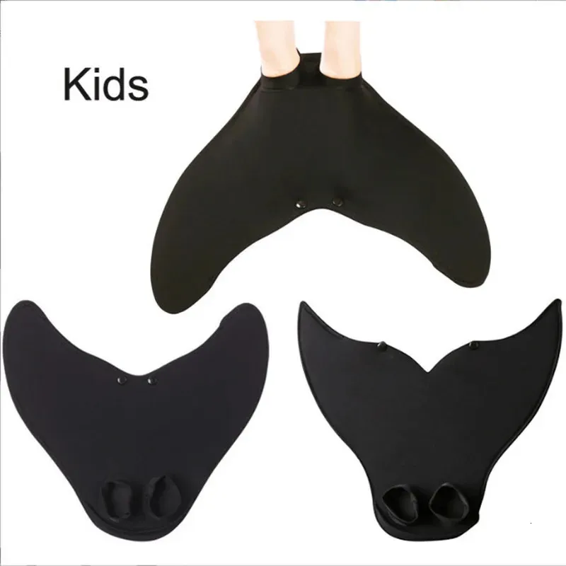 1pcs Mermaid fins children's model onepiece diving swimming frog shoes small black 240123