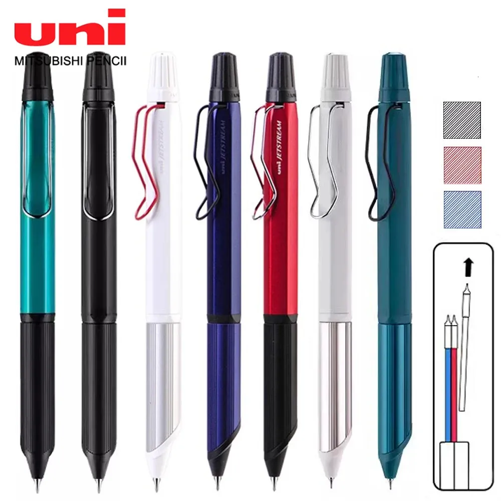 1st Japan Uni JetStream Ultra Fine Gel Pen Multifunktionell penna SXE3-2503 Red Blue Black Ink Metal Söta brevpapper Studentgåvor 240122