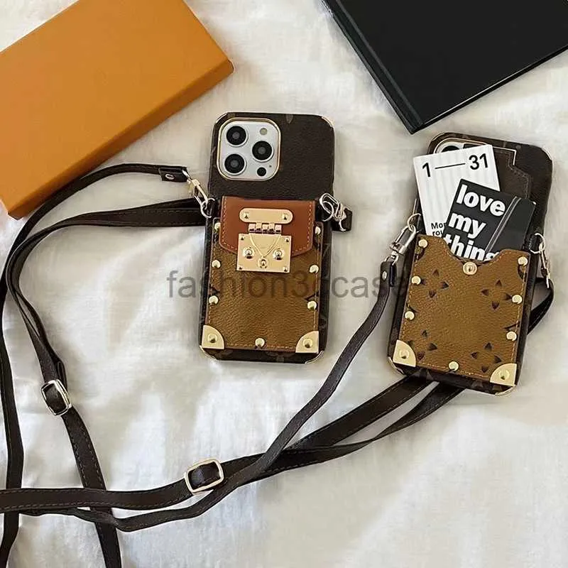 Funda de teléfono con tarjetero de lujo Crossbdoy Phonecase para iPhone 15 14 Pro Max 14Pro14plus 11 12 13 ProMax 12Pro 13Pro Fundas de bolso de cuero Funda de teléfono marrón