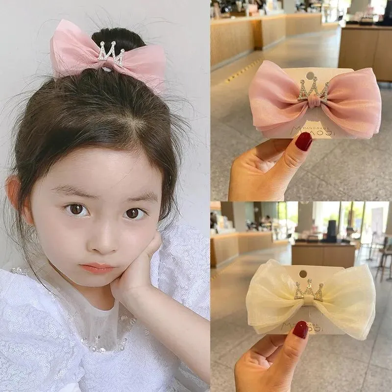 Hårtillbehör Kid Clip Sweet Princess Crown Hairpin For Baby Girl Ins Simplicity Solid Color Pin Birthday Party