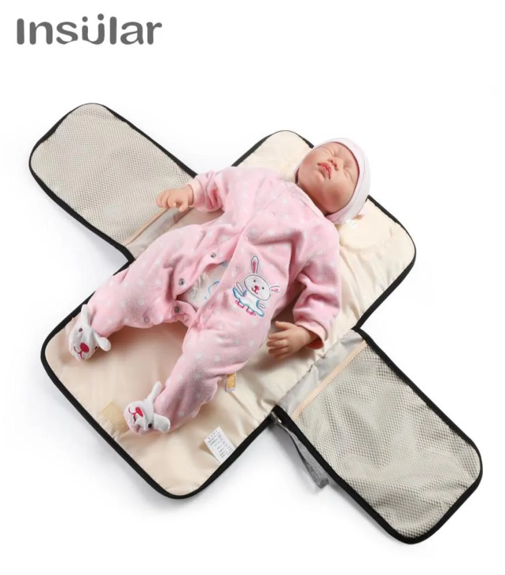Nya spädbarns bärbara baby blöja byte av matta vattentäta vikbara urinmattor multifunktion baby blöja omklädningsbord kuddar täcker5306916