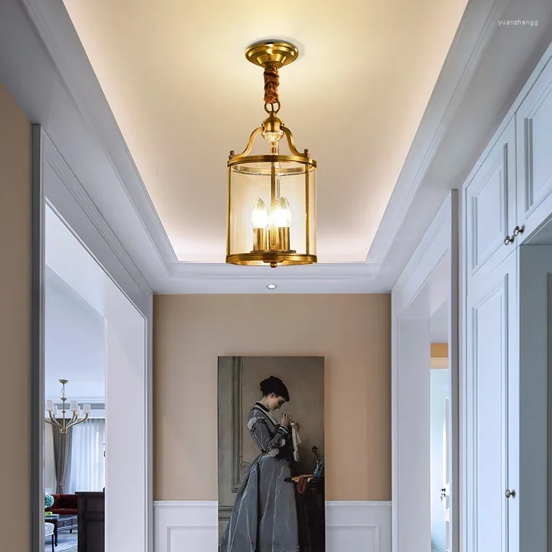 Ljuskronor europeiska stil taklampor lyxiga koppar guld glas ljuskrona vardagsrum bar inomhus matlampor led konstdekor