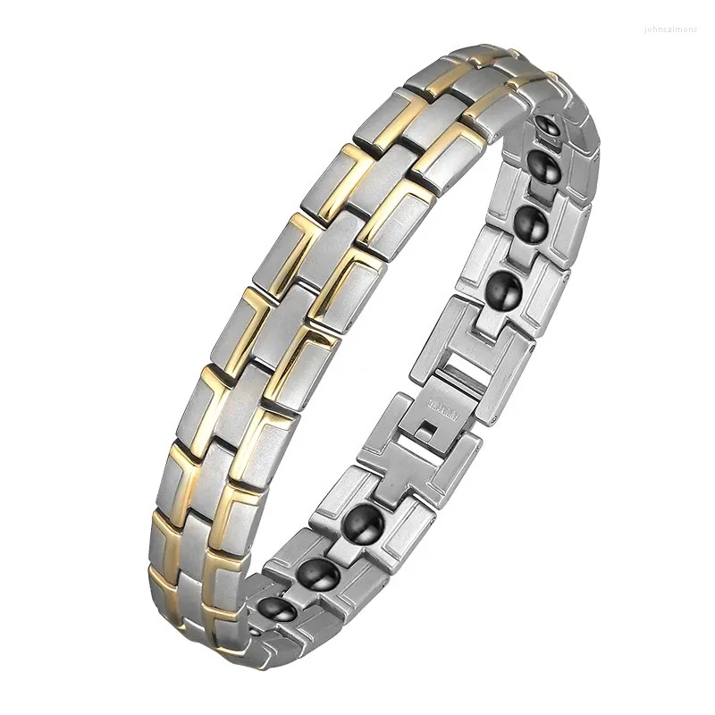 Link pulseiras titânio aço germânio energia pulseira anti-oxidação anti-radiação cuidados de saúde magnético anti-fadiga