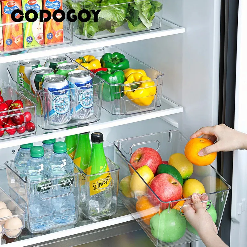 Organizzatore trasparente per frigorifero Contenitori per alimenti Contenitori per frigorifero Cucina e contenitore per verdure 240125