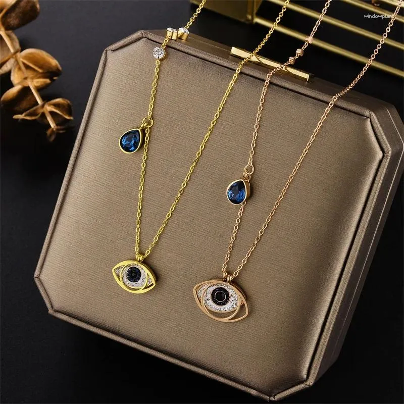 Pendant Necklaces Classic Design Fine Jewelry Titanium Steel Devil's Eye For Woman Simple Daily Holiday Luxury Necklace