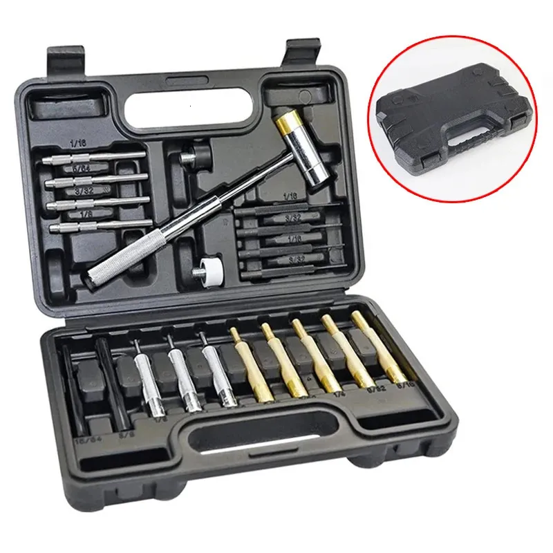 21 Pz Roll Pin Punch Set Martello in ottone a doppia faccia Strumenti professionali per armaiolo Kit manuale portatile Manutenzione pistola 240123