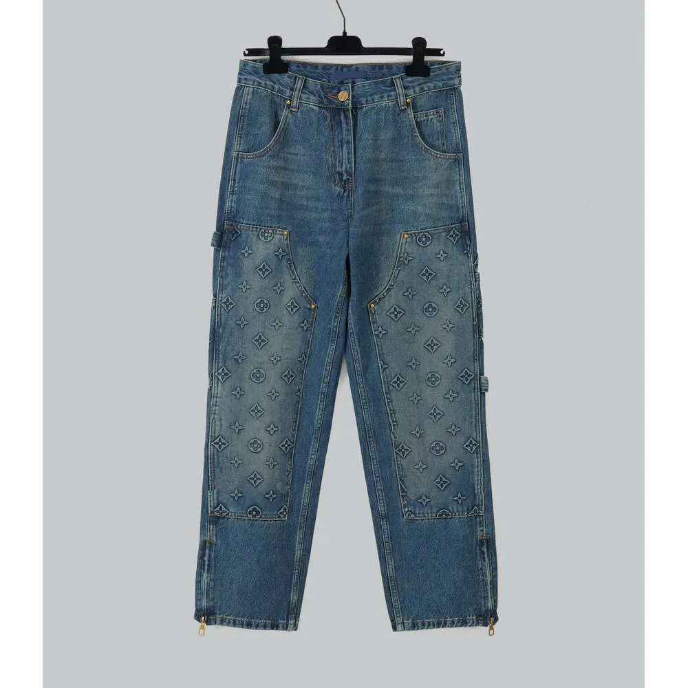 Designer marki highend dżinsy Moda Trójwymiarowy projekt drukowania USA rozmiar niebieskie dżinsy luksusowe wysokiej jakości przystojne dżinsy męskie 805