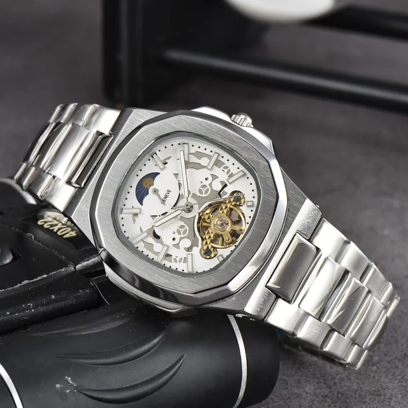 Pate Trist Watches 2024 New Mens Watches Tourbillon Four Beelles 자동 기계식 시계 고품질 고품질 브랜드 디자이너 시계 패션 스틸 스트랩