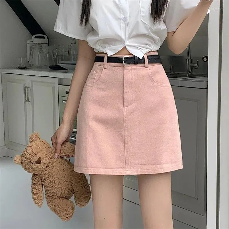 Skirts Mini Skirt Faldas Mujer De Moda Summer Women Clothes Temperament A-line Simple Jupe High Waist Tunic Saia Fashion Bodycon