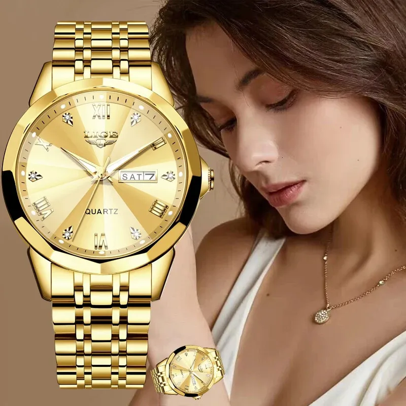 LIGE Fashion Women Watch Casual Waterproof Sport Quartz Wristwatches Top Brand Luxury Week Date Design For 240202