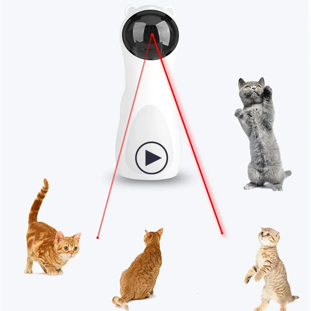 Cat Interactive Toy LED Laser Funny Toy Automatic laser cat Toy Auto Rotating Cat Exercise Training Entertaining Toy Multi-Angle 240125