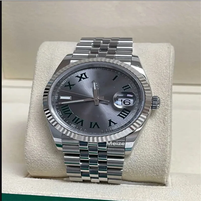 Märke värld lyxig titta bästa version titta på datejust 36mm ss rostfritt stål 126234 wimbledon jubileum mintautomatic eta cal.3235 safir movemenwatch