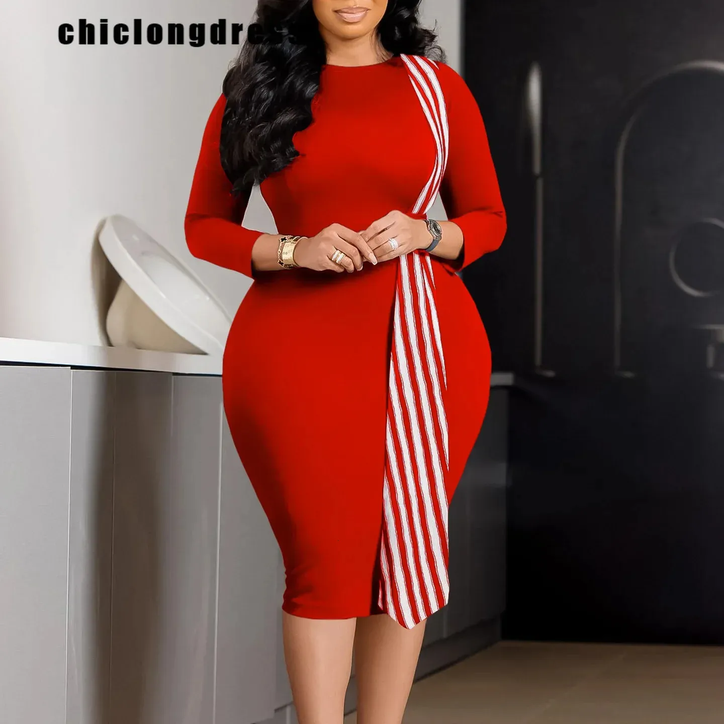 Wear Fashion Forward Plus Size Clothing Colorblock Printed Pencil