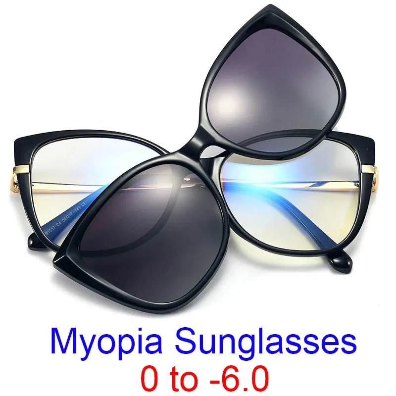Polarized Optical Myopia Sunglasses 2 In 1 Custom Prescription Magnetic Clip On Glasses Fashion Original TR90 Driving Eyewear 240123
