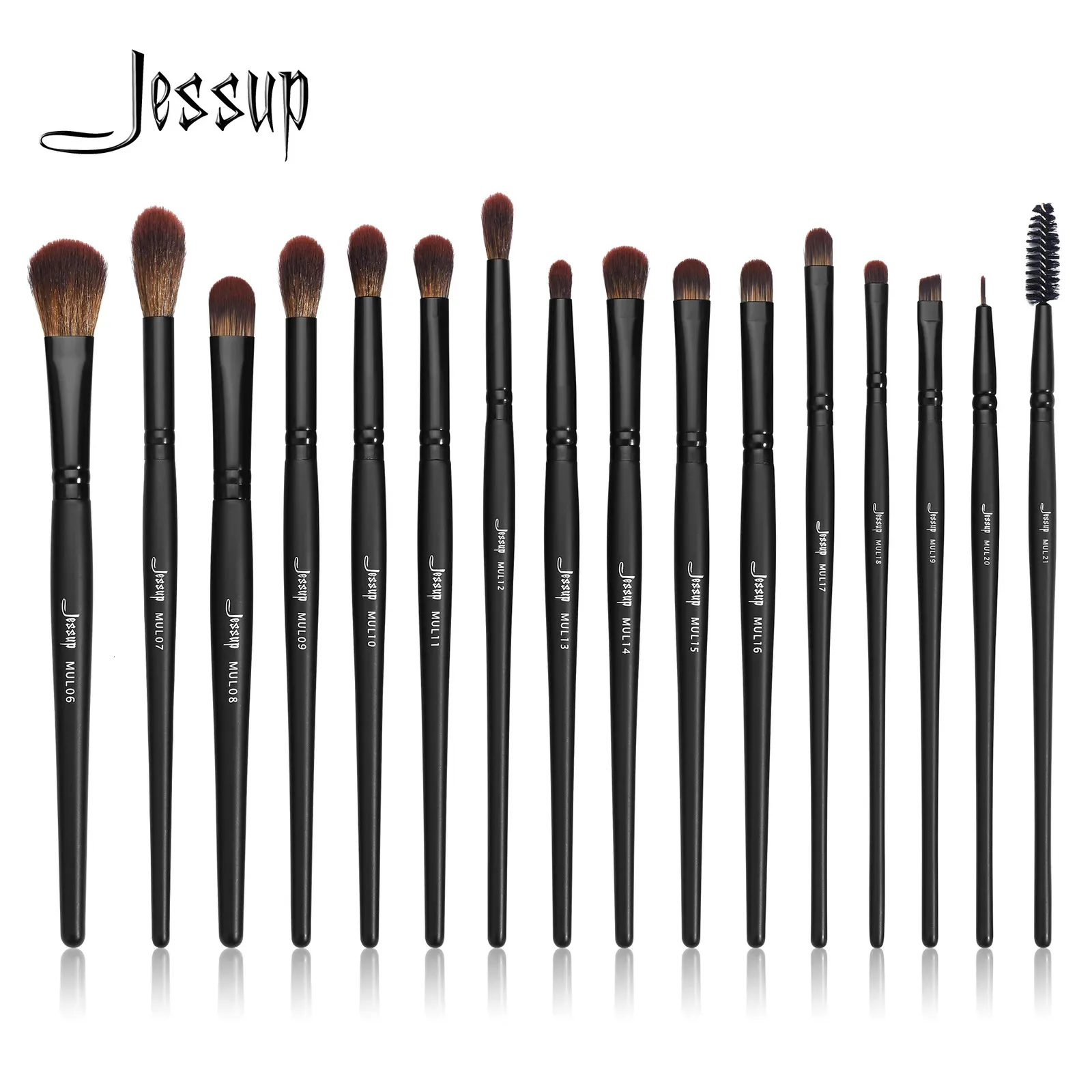 Jessup pinceaux pour les yeux ensemble 16 pièces pinceaux de maquillage synthétique précision brosse à sourcils fard à paupières mélange correcteur Eyeliner T272 240118