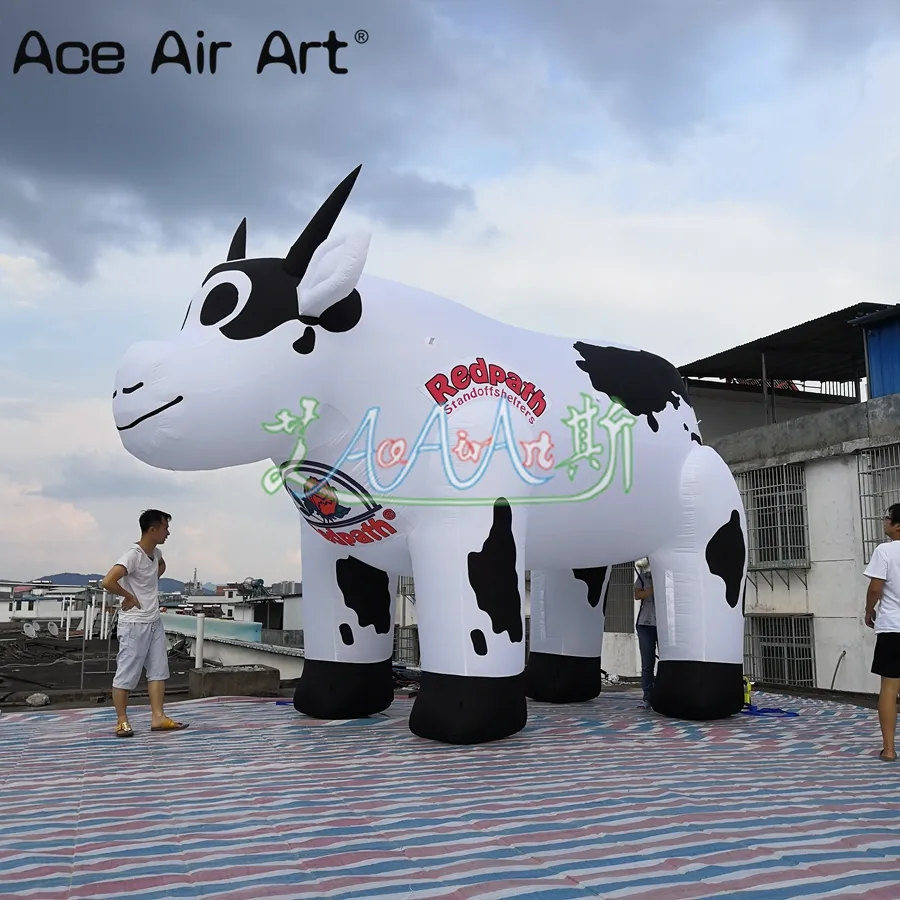 wholesale Advertising Inflatable Standing Milk Cow Inflatable Cartoon Figure for Farm Decoration